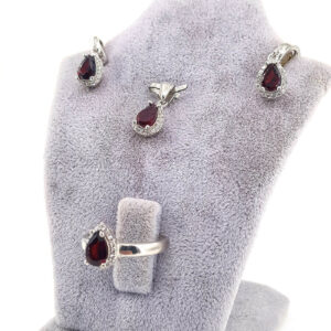 Garnet (Lal) Set (Gümüş)