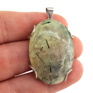 Prehnite Kolye Ucu (Gümüş) - 2