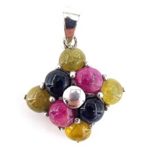 Mix Kolye Ucu Yakut, Zeberced, Safir (Gümüş)