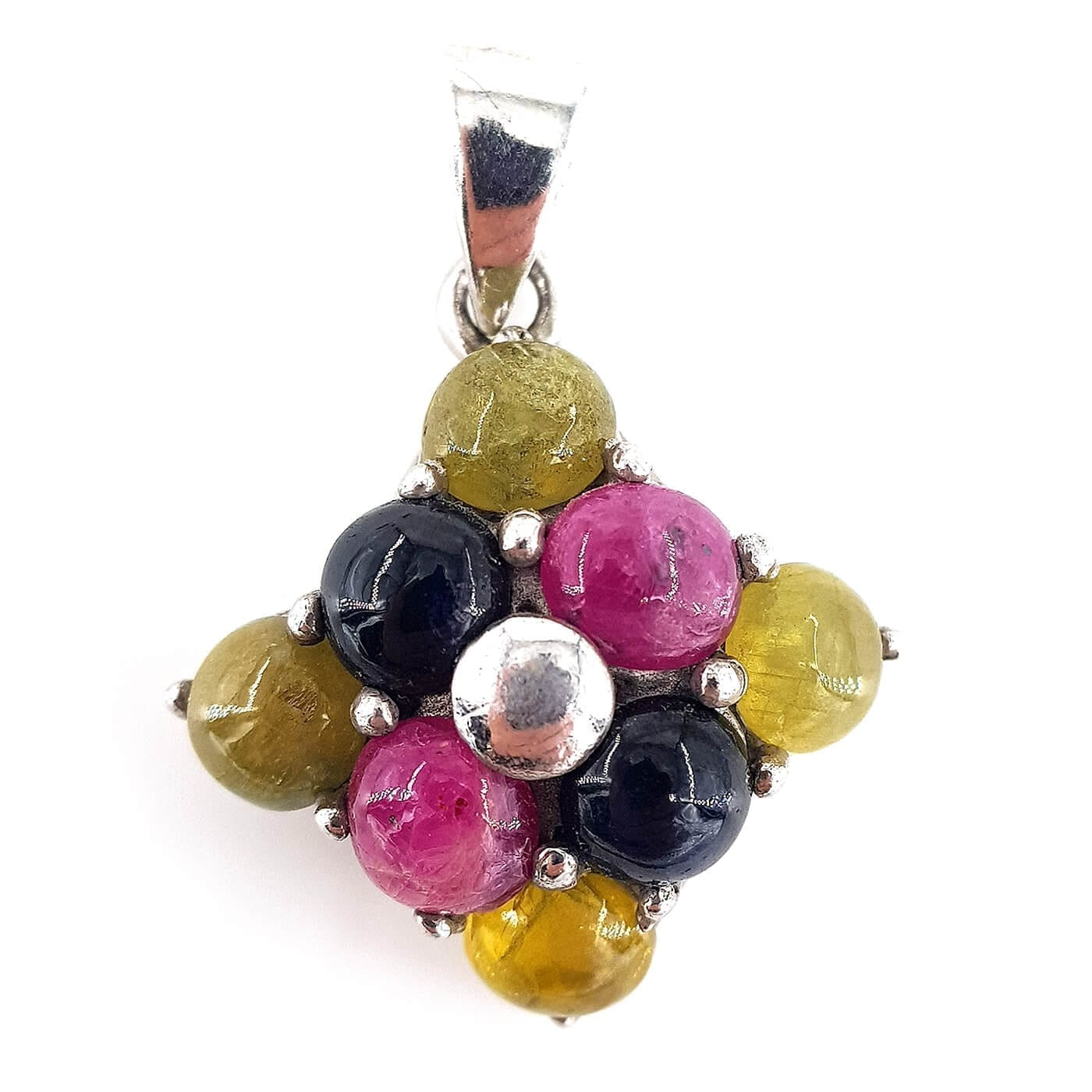 Mix Kolye Ucu Yakut, Zeberced, Safir (Gümüş)