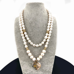 İnci Tasarım Kolye Gümüş Barok