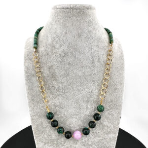 Zümrüt Diopsit Kunzit Tasarım Kolye