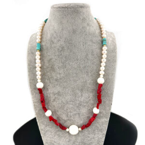 İnci Mercan Firuze Tasarım Kolye