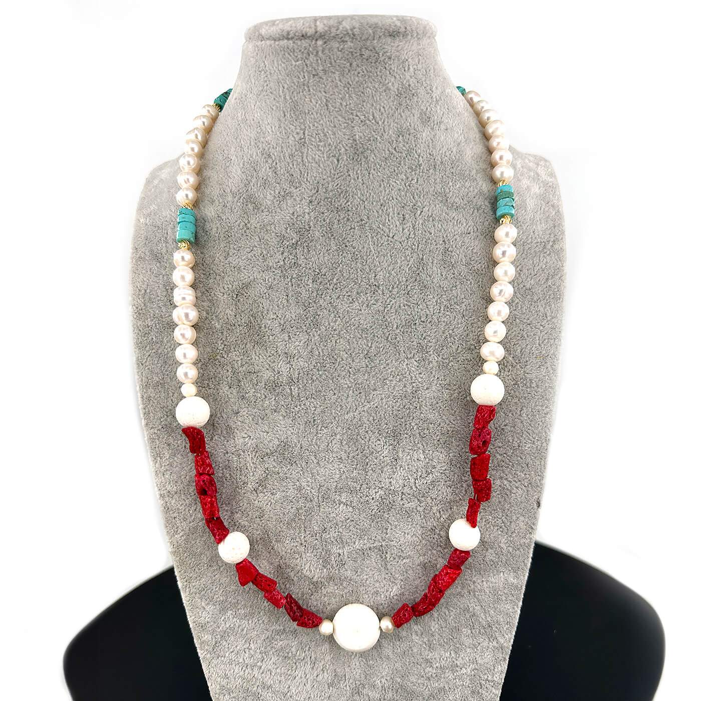 İnci Mercan Firuze Tasarım Kolye