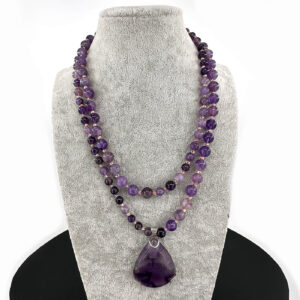 Ametist Tasarım Kolye Gümüş Uç