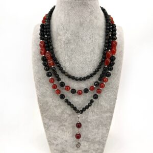 Kırmızı Akik / Obsidyen Kolye