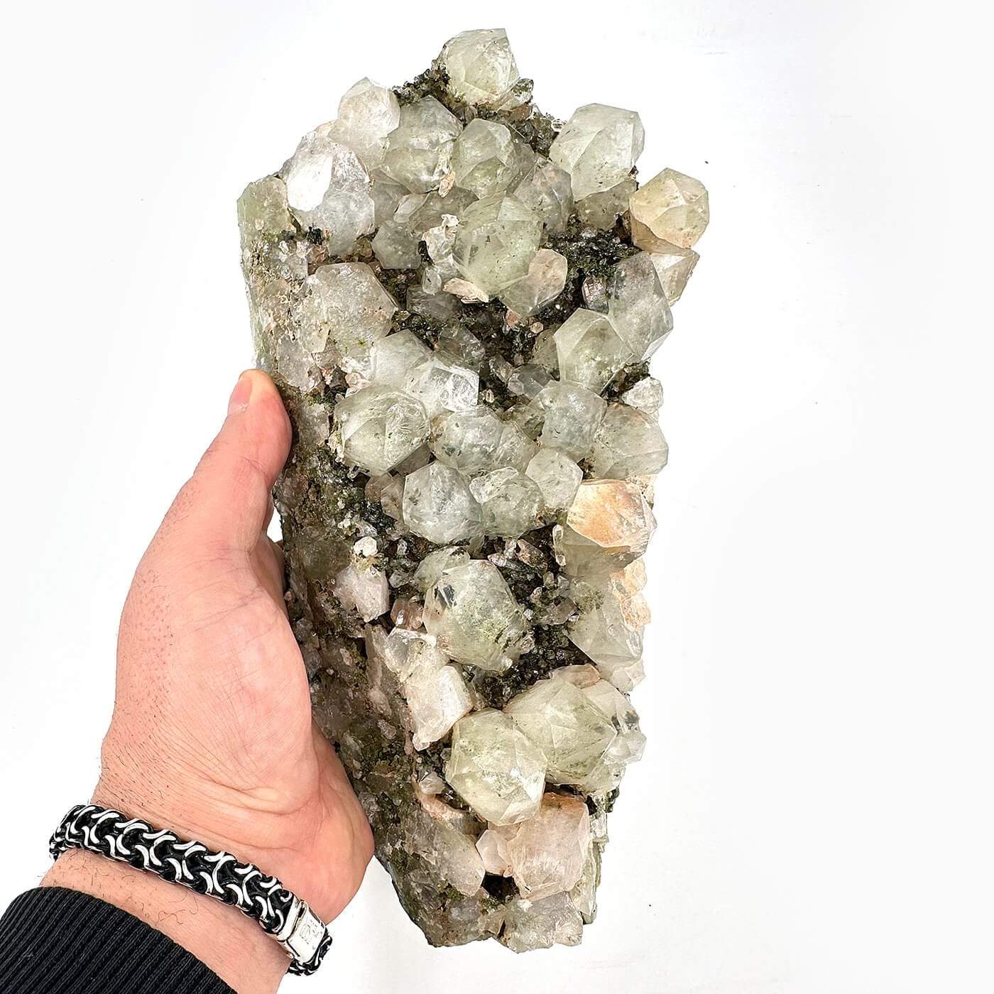 Epidotlu Kristal Kuvars Ham Taş