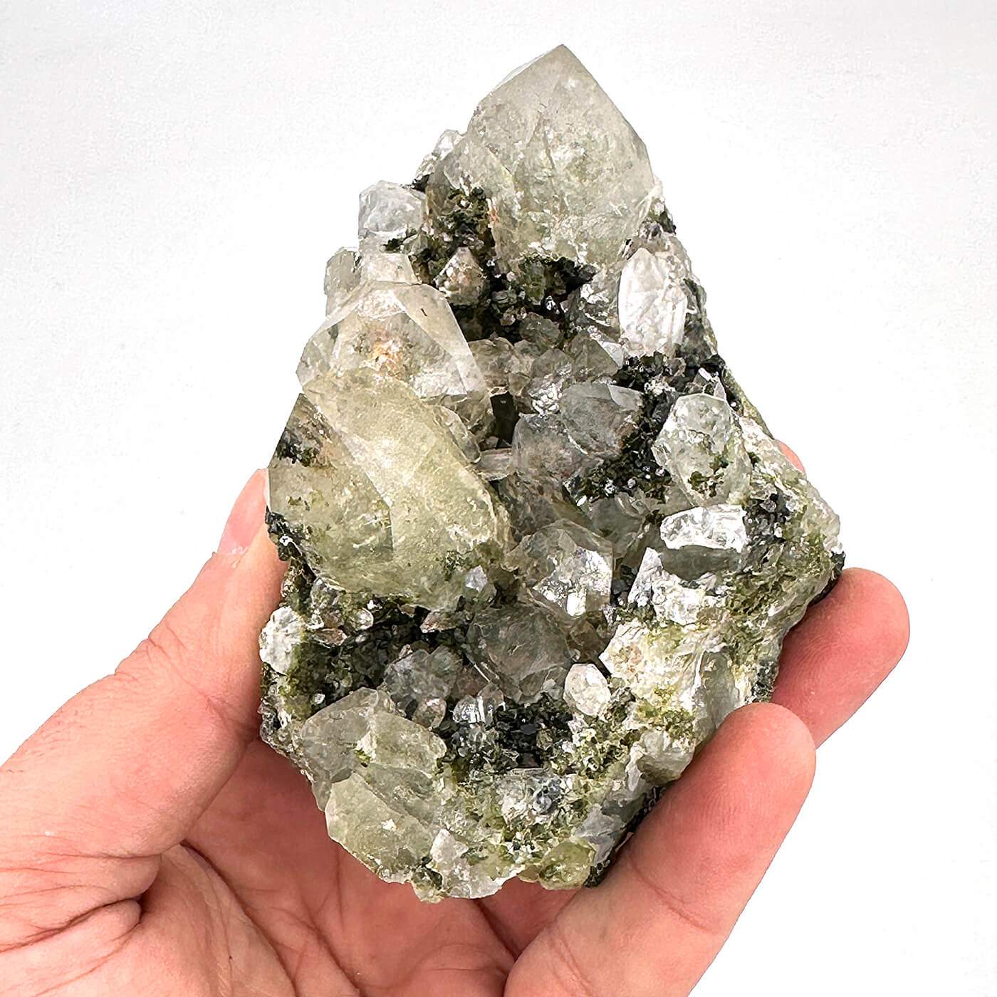 Epidotlu Kristal Kuvars Ham Taş