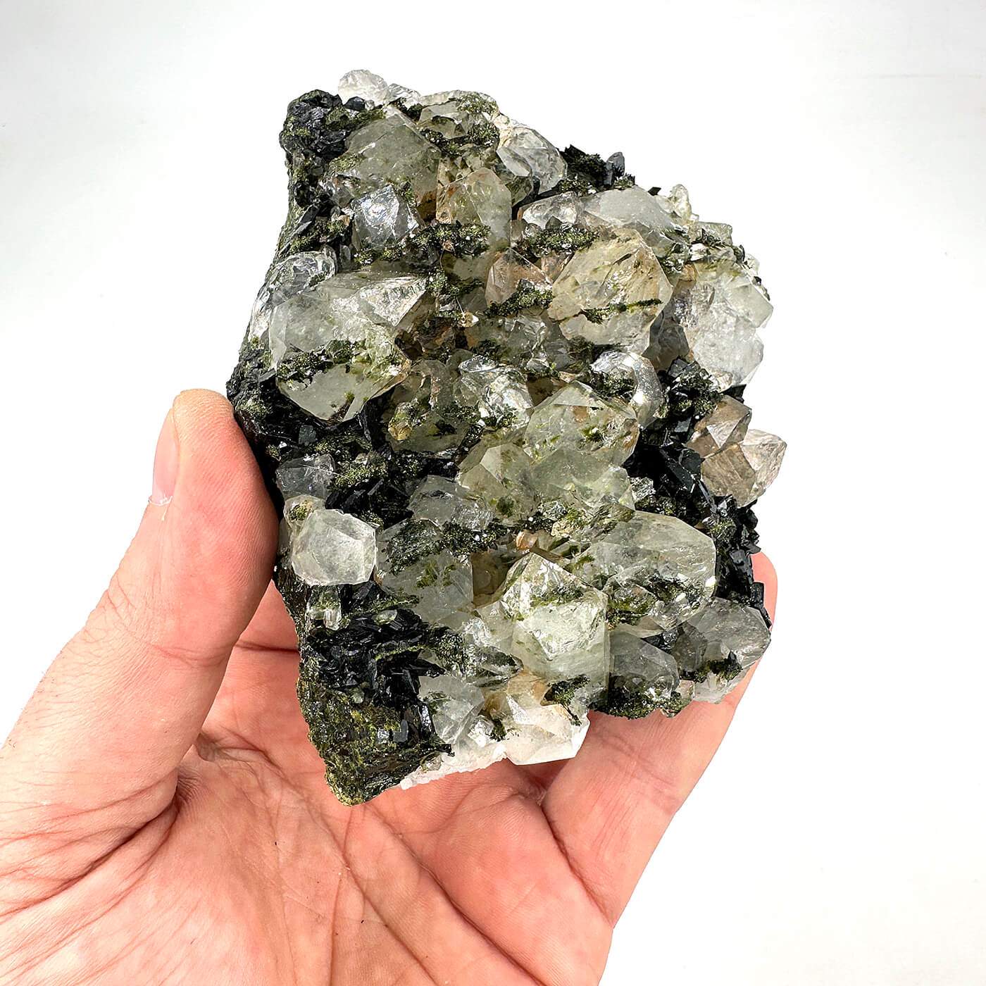 Epidotlu Kristal Kuvars Ham Taş