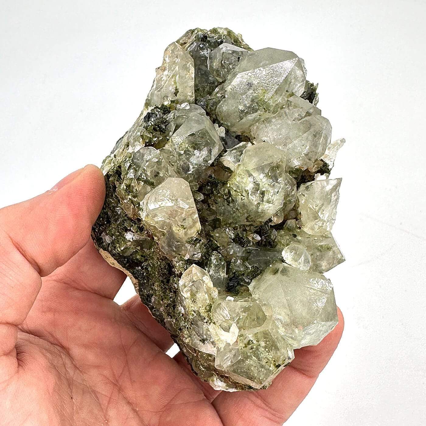 Epidotlu Kristal Kuvars Ham Taş