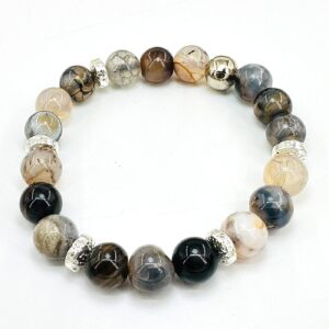 Yosunlu Akik Erkek Bileklik 10mm