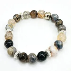 Yosunlu Akik Erkek Bileklik 10mm