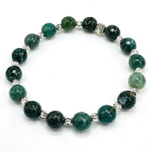 Yosunlu Akik Faset Bileklik 8mm