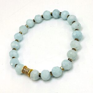 Akuamarin Faset Bileklik 8mm