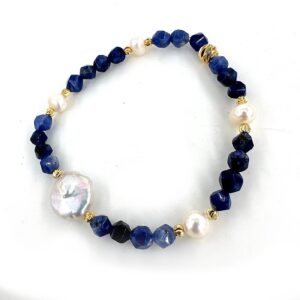 İnci & Sodalit Bileklik 6mm