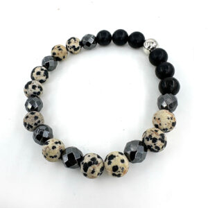 Dalmaçya Jasper, Hematit & Şungit Bileklik 8mm