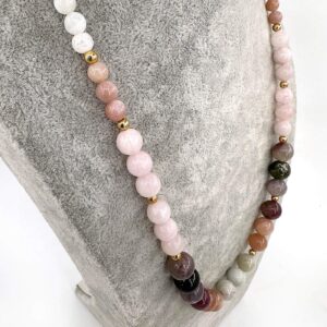 Pirit, Aytaşı, Pembe Kuvars, Turmalin Kolye - 2