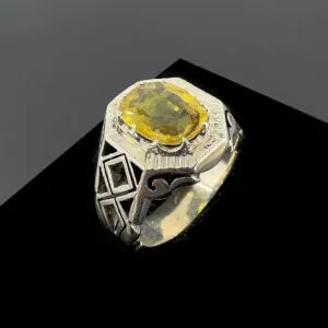 Sarı Safir Yüzük (Gümüş) 6A+