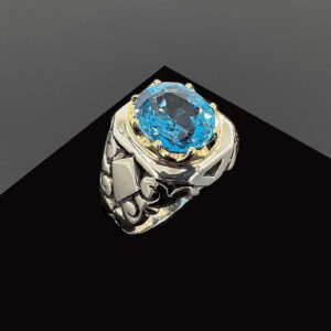 Mavi Topaz Yüzük (Gümüş) 6A+