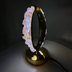 Alternative view of Pembe Kuvars Gold Standlı Gece Lambası