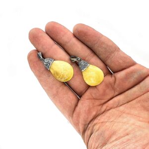 Alternative view of Kehribar Kolye Ucu Gümüş