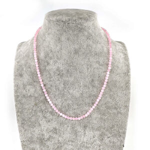 Pembe Kuvars Kolye 3mm Gümüş