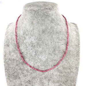 Pembe Turmalin Kolye 2mm Gümüş