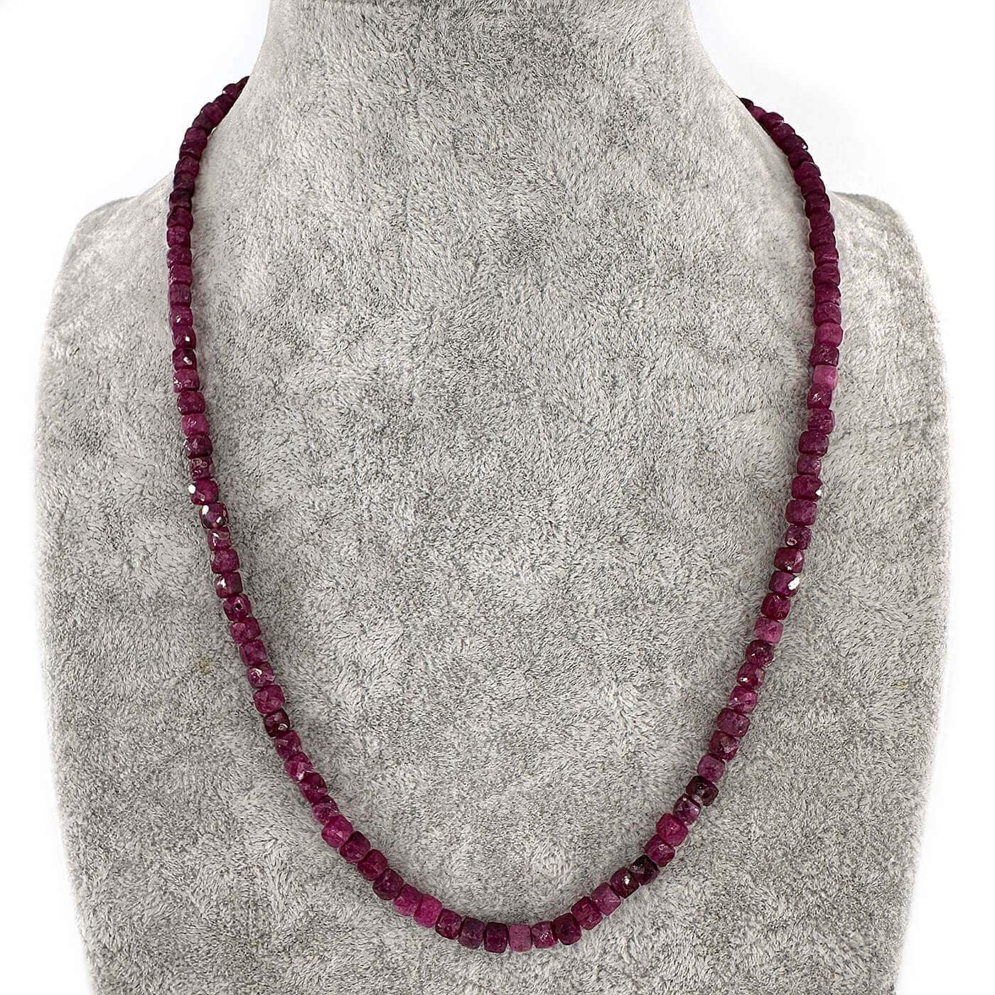 Yakut Kolye 4mm Gümüş