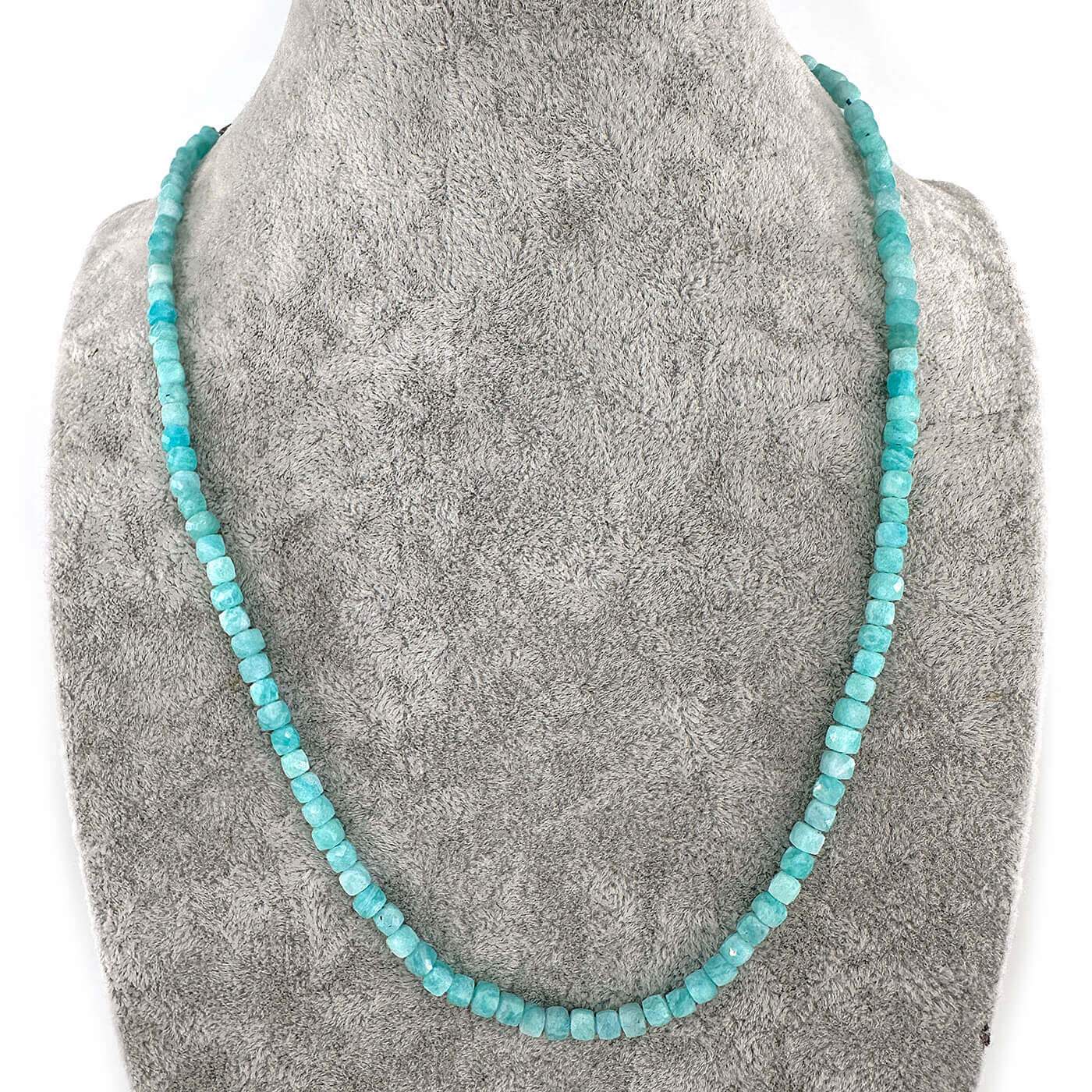 Amazonit Kolye 4mm Gümüş