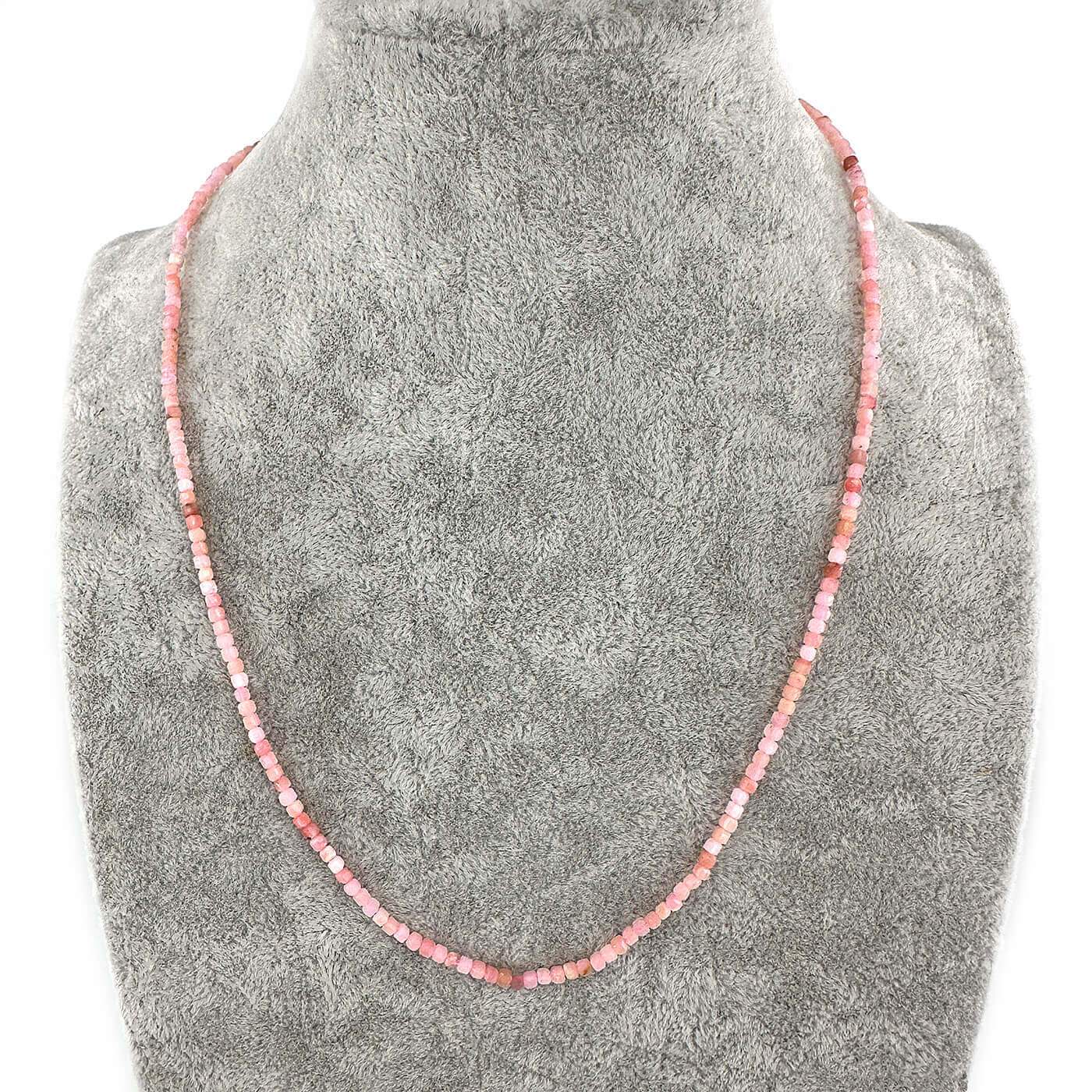 Pembe Opal Kolye 2mm Gümüş