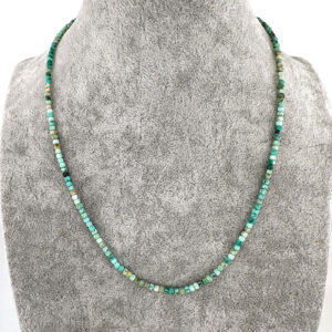 Turkuaz Peru Kolye 2mm Gümüş