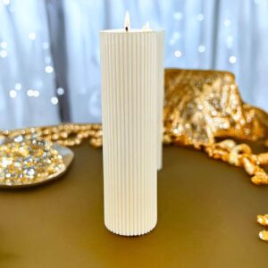 Premium Esanslı Huzur Çizgisi Mum Beyaz