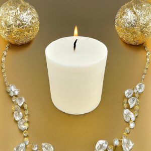 Premium Esanslı Sütun Mum Beyaz