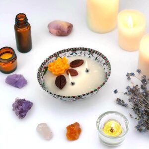 Premium Esanslı Çiçek Bahçesi Kase Mum Sarı