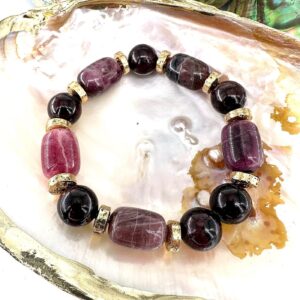 Turmalin Garnet Psişik Koruma Bileklik 10mm AAA+