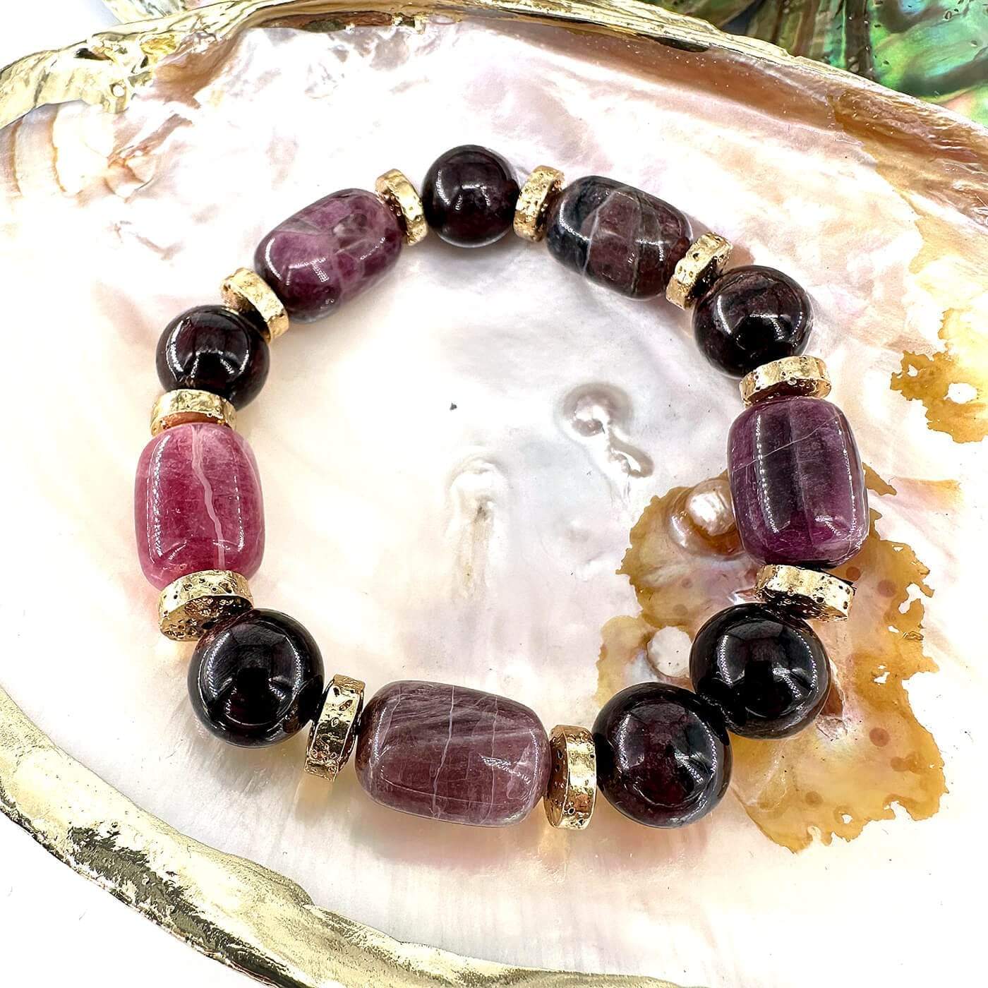 Turmalin Garnet Psişik Koruma Bileklik 10mm AAA+