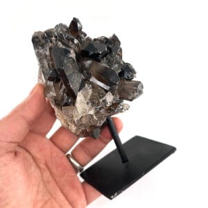 Dumanlı Kuvars Ham Taş Standlı - Dumanlıkuvars Taşı Enerjisi ve Doğal Formu