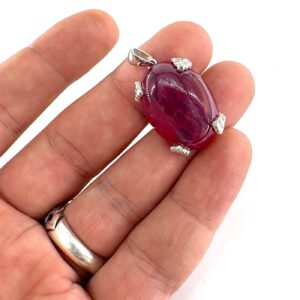 Alternative view of Star Yakut Kolye Ucu El İşi (Gümüş) 6A+