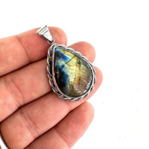 Labradorit Kolye Ucu (Gümüş) 10957