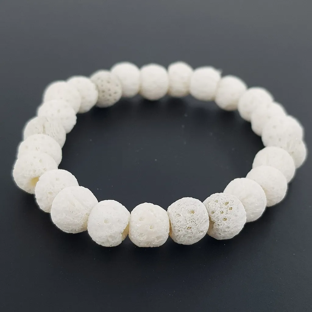Beyaz Mercan Bileklik 8mm