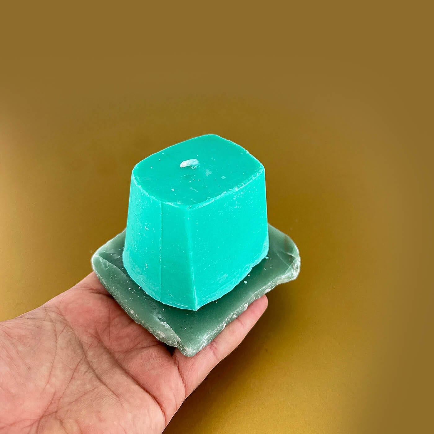 Premium Esanslı Sessiz Harmoni Aventurin Plaka Mum - Görsel 2