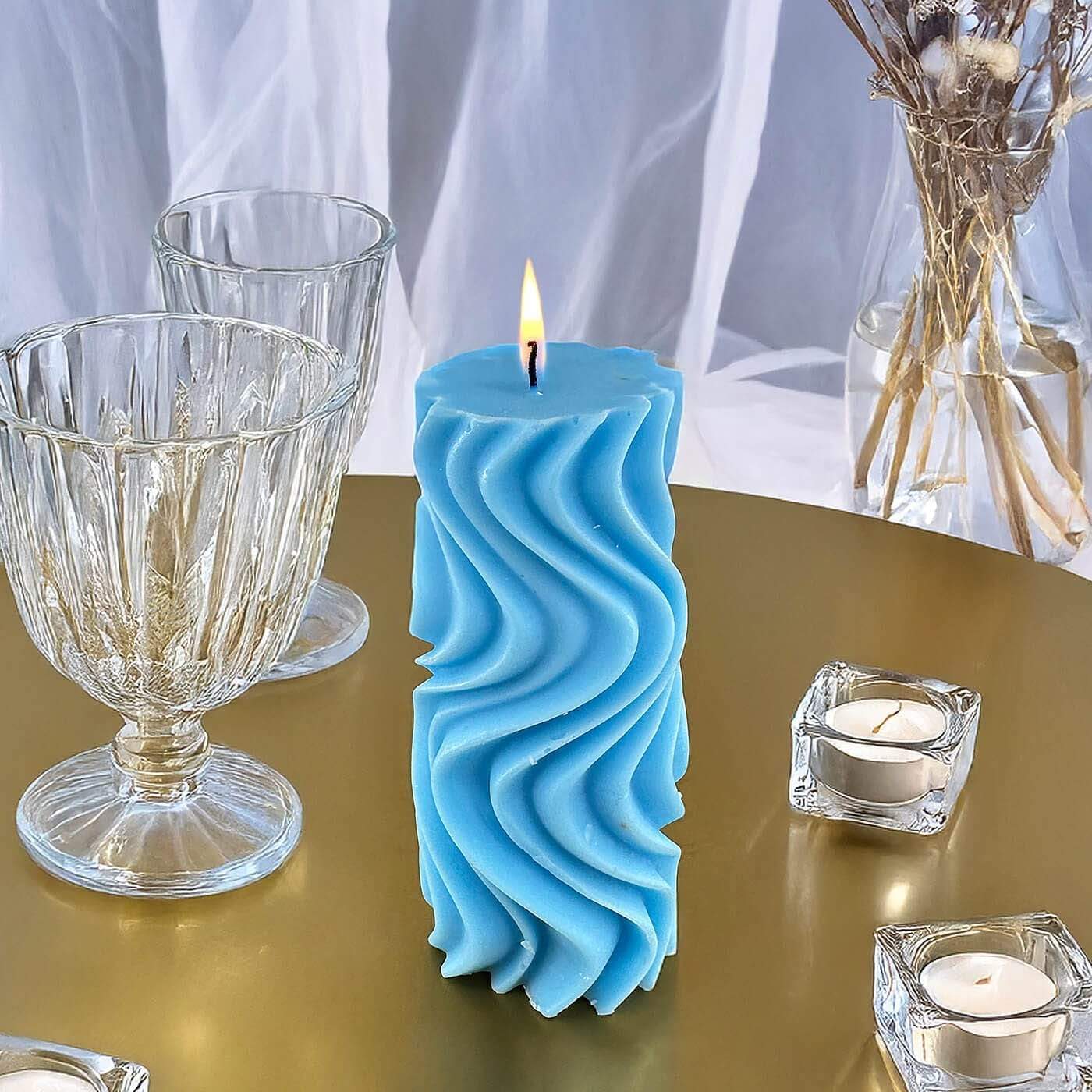 Premium Esanslı Ayışığı Dansı Mum Mavi