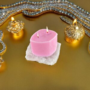 Premium Esanslı Sessiz Harmoni Pembe Kuvars Plaka Mum
