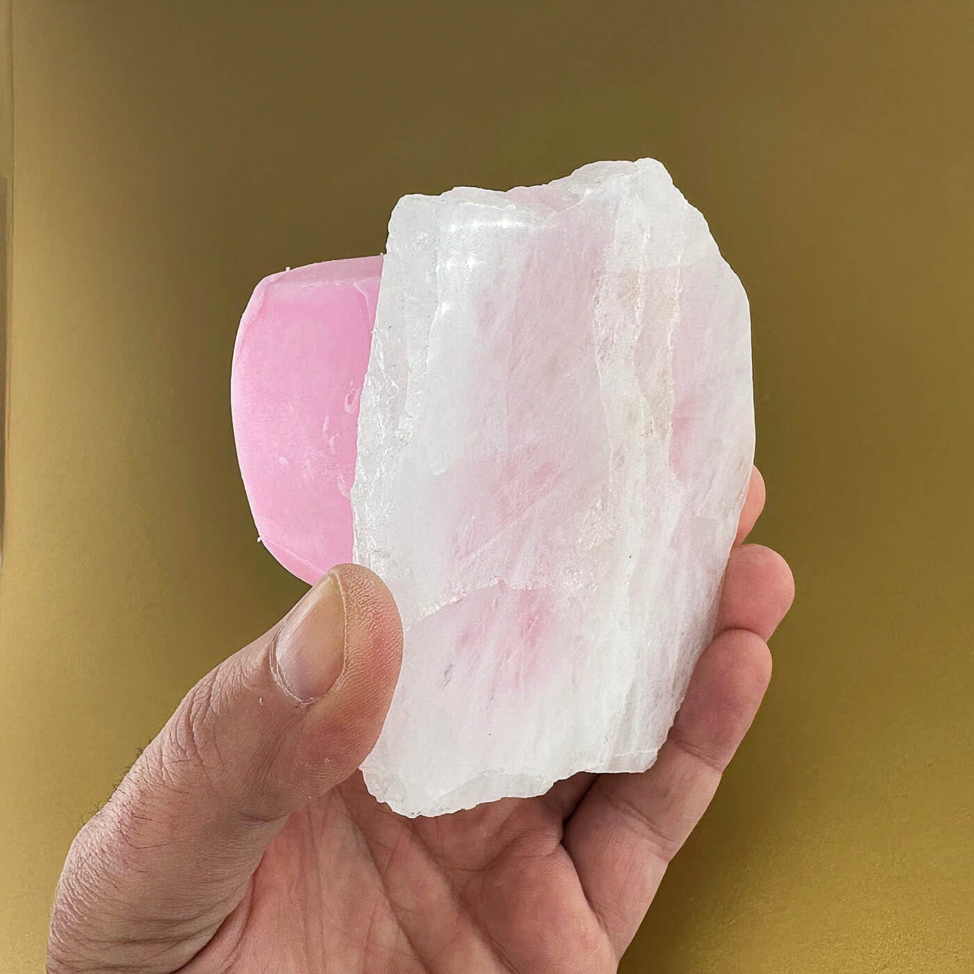 Premium Esanslı Sessiz Harmoni Pembe Kuvars Plaka Mum - Görsel 2