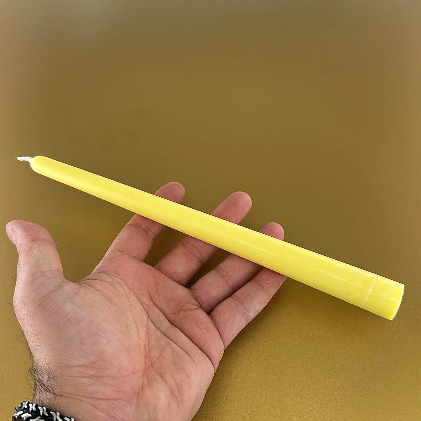 Premium Esanslı Şamdan Mum Sarı - Görsel 2