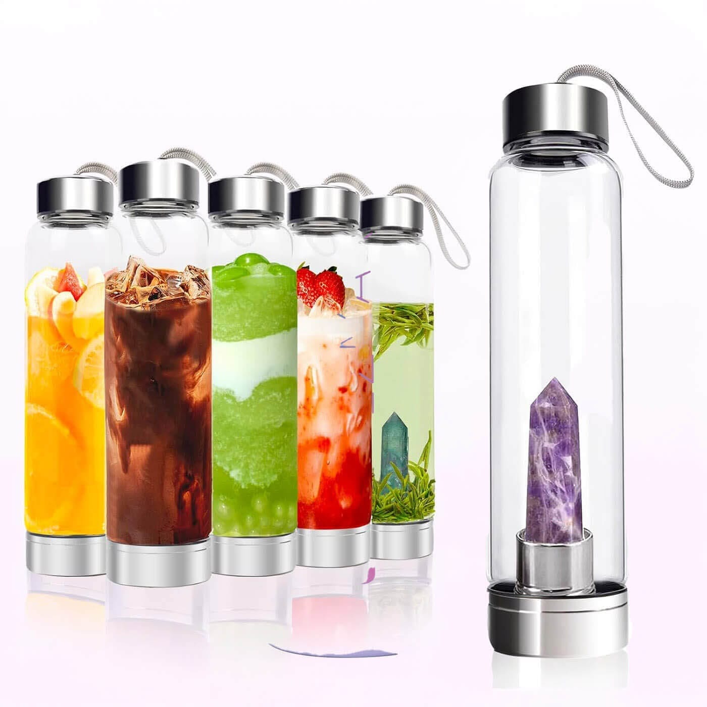 Kristal Kuvars Silver Su Matarası - Görsel 2