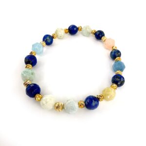 Lapis Lazuli / Morganit Faset 8mm