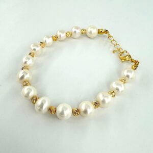 İnci Bileklik 8mm Gold