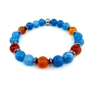 Denge ve Tutku – Ruhsal Sakinlik ve Canlılık Akik Mavi Kuvars Bilekliği