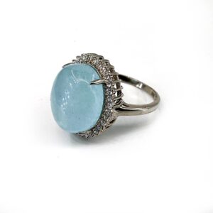 Akuamarin Bayan Yüzük Gümüş